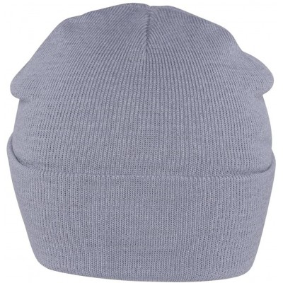 Skullies & Beanies Blank Long Cuff Beanie - Medium Grey - C5112P9TQZL $8.26