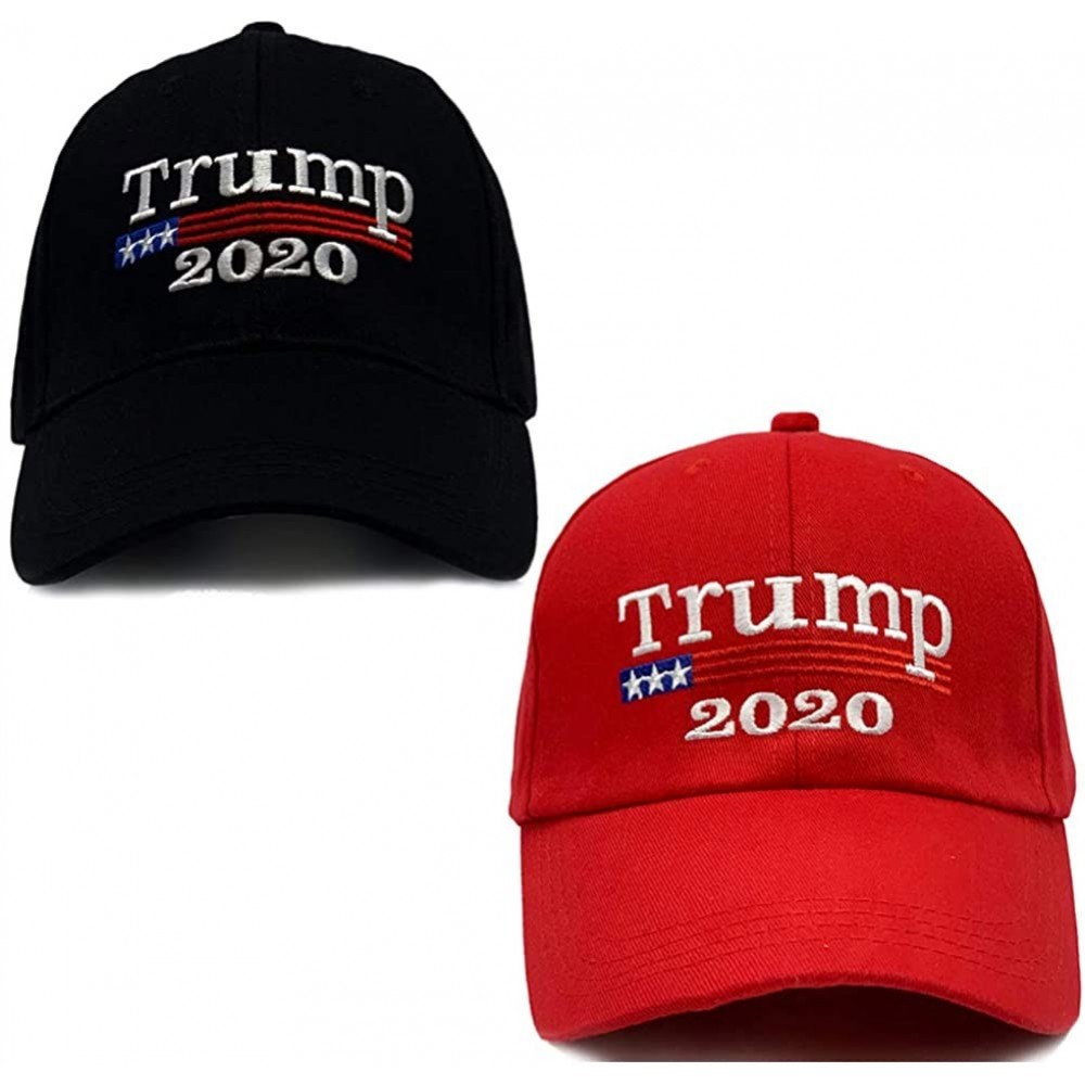 Skullies & Beanies Donald Trump 2020 Keep America Great Cap Adjustable Baseball Hat with USA Flag [2/3 Pack] - CB18SGMAKTW $1...