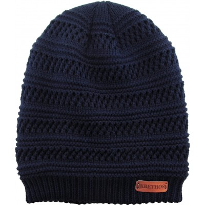 Skullies & Beanies Super Warm Slouchy Fleeced Long Beanie Warm Fur Lined Winter Knit Hat Thick Skull Cap - C318GL72S74 $10.61