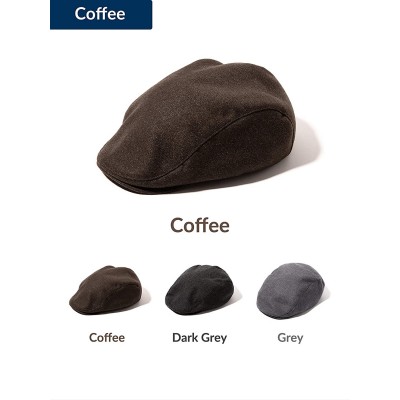 Newsboy Caps Men Winter Cold Weather Newsboy Flat Cap Stylish Hat with Adjustable Buckle - Coffee Brown - CO18T983XWW $7.51