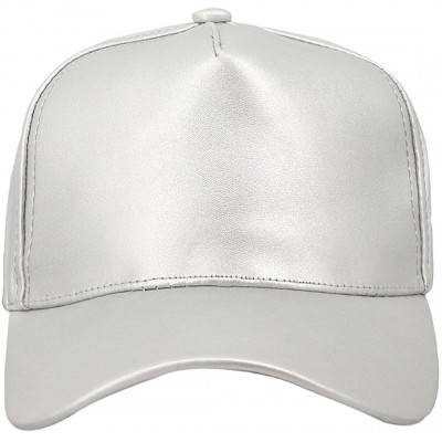 Baseball Caps Unisex Solid Color Adjustable Baseball Cap Snapback Baseball Hat Hip Pop Dance Cap(Silver) - CW18DKIMNHY $9.07