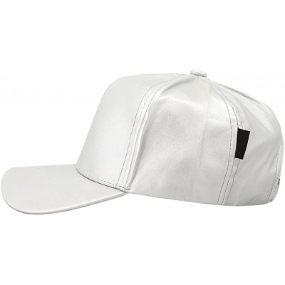 Baseball Caps Unisex Solid Color Adjustable Baseball Cap Snapback Baseball Hat Hip Pop Dance Cap(Silver) - CW18DKIMNHY $9.07