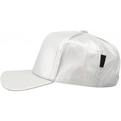 Baseball Caps Unisex Solid Color Adjustable Baseball Cap Snapback Baseball Hat Hip Pop Dance Cap(Silver) - CW18DKIMNHY $9.07