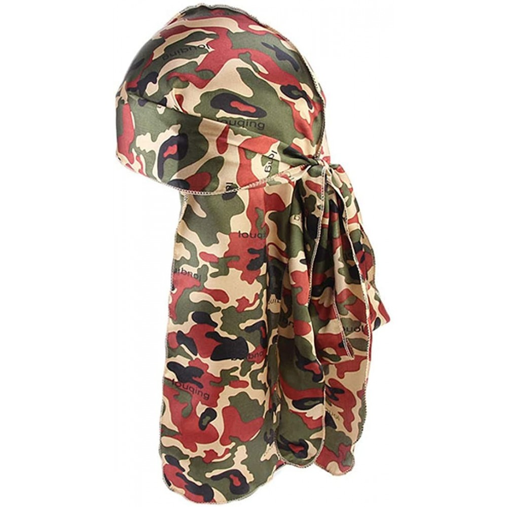 Skullies & Beanies Print Silky Durags Turban Silk Du Rag Waves Caps Headwear Do Doo Rag for Women Men - Tjm-05k-4 - C6197WCA4...