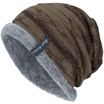 Skullies & Beanies Unisex Knit Cap Women Hedging Head Hat Beanie Cap Warm Outdoor Fashion Acrylic Hat - Khaki - C818HSUZE3M $...