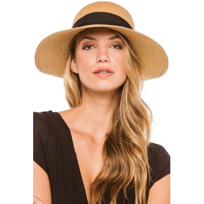 Sun Hats San Diego Hat Women's Raffia Medium Brim Sun Hat - Toffee - C7110ZMMVWP $40.27