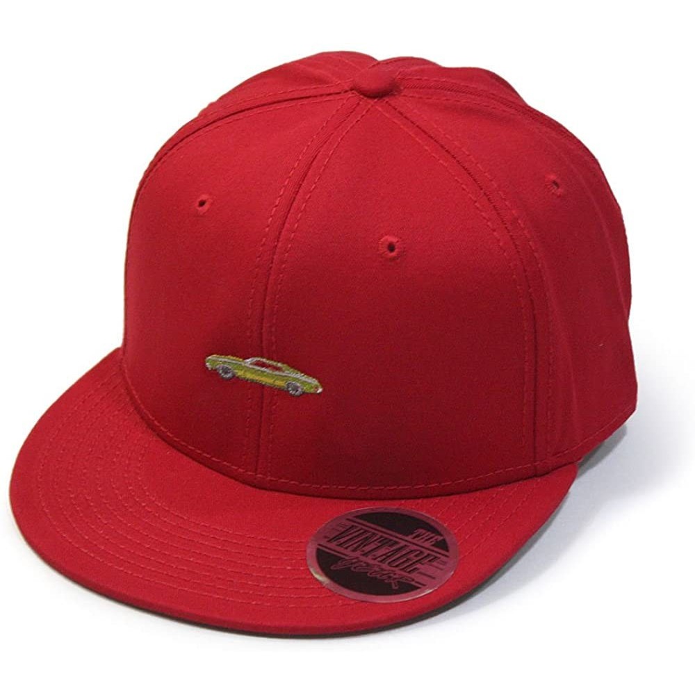 Baseball Caps Premium Plain Cotton Twill Adjustable Flat Bill Snapback Hats Baseball Caps - 70 Red - C012MSKBYA5 $10.32