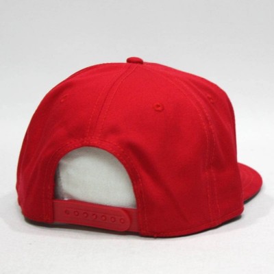 Baseball Caps Premium Plain Cotton Twill Adjustable Flat Bill Snapback Hats Baseball Caps - 70 Red - C012MSKBYA5 $10.32