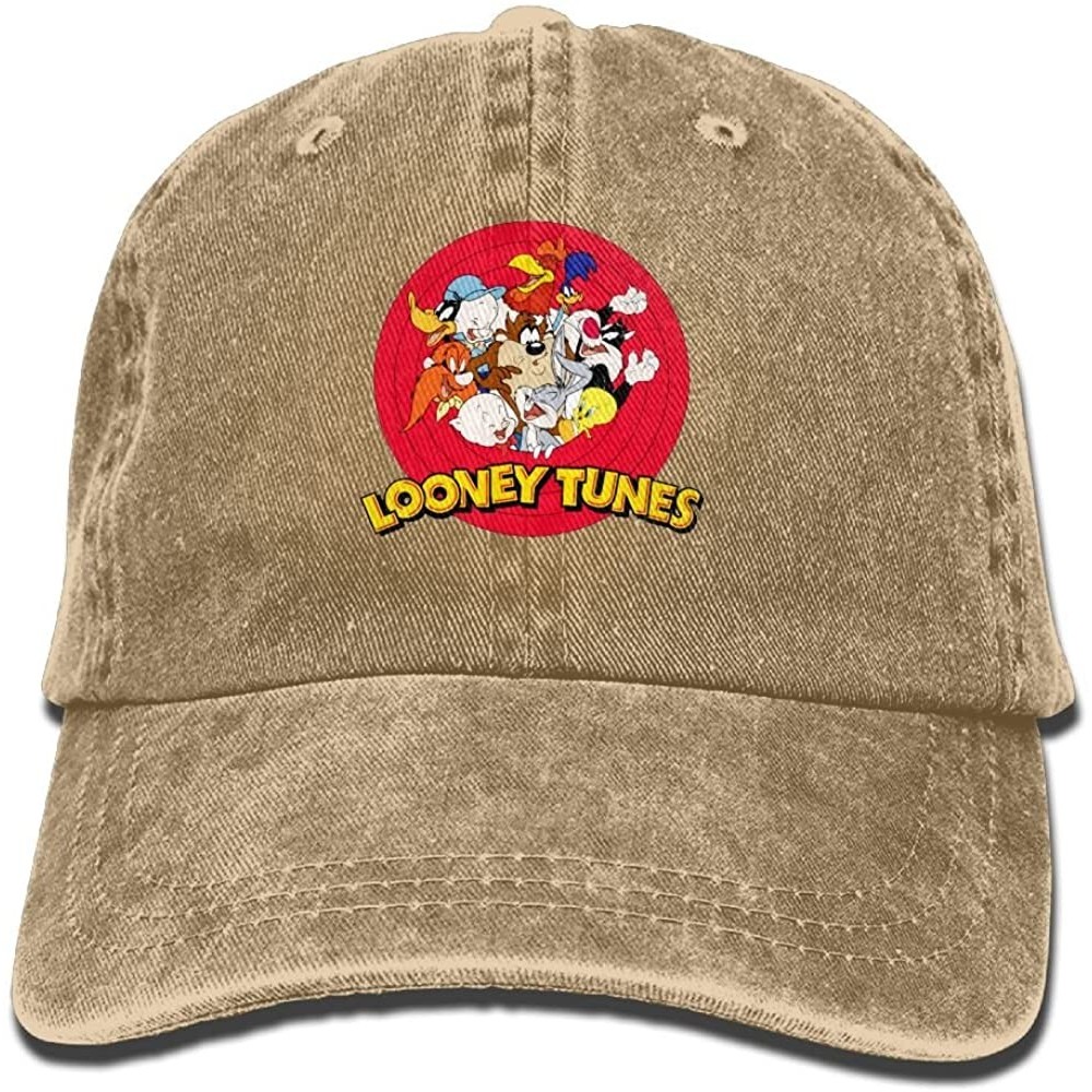 Baseball Caps Looney Tunes Denim Hat Adjustable Unisex Classic Baseball - Natural - CO18DW0944Z $17.75