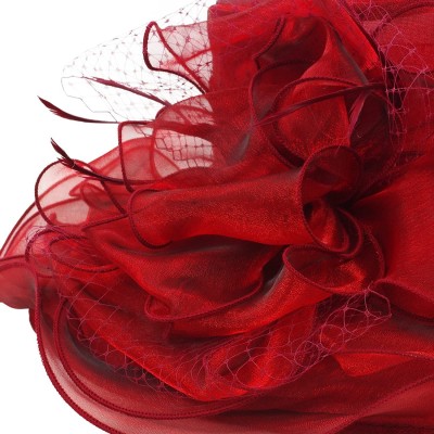 Sun Hats Women's Kentucky Derby Racing Horse Hat Church Wedding Dress Party Occasion Cap - Red - C2126XPNJSR $35.32