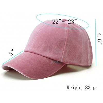 Baseball Caps Unisex Crushed Velvet Basketball Cap Adjustable Sports Hat - Pink - CZ17YICDUK4 $9.40