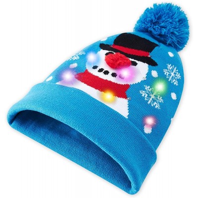 Skullies & Beanies Unisex Ugly Light Up Christmas Knit Beanie Hats 6 Colorful Led Family Xmas Party Holiday Caps - Christmas ...