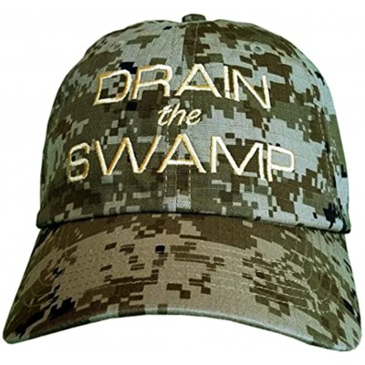 Baseball Caps Drain The Swamp Hat - Green Digital CAMO Cap - Digital Green Camo/Gold Embr. - CG12NTZI4L7 $15.80