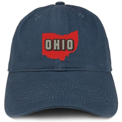 Baseball Caps Ohio State Embroidered Unstructured Cotton Dad Hat - Navy - CG18SDC2LMX $13.94