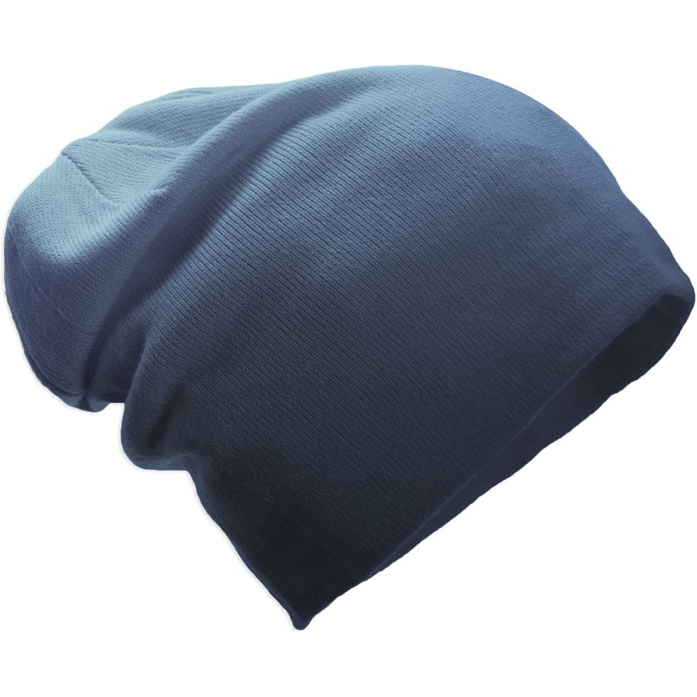 Skullies & Beanies Slouchy Design Beanie - Navy - C211UM60SKB $10.61