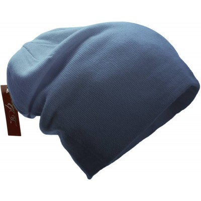 Skullies & Beanies Slouchy Design Beanie - Navy - C211UM60SKB $10.61