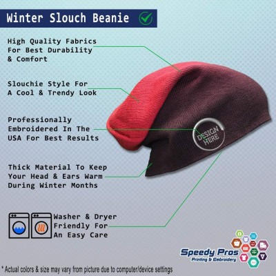 Skullies & Beanies Custom Slouchy Beanie Killer Whales Embroidery Skull Cap Hats for Men & Women - Red - CB18A58TISW $18.38