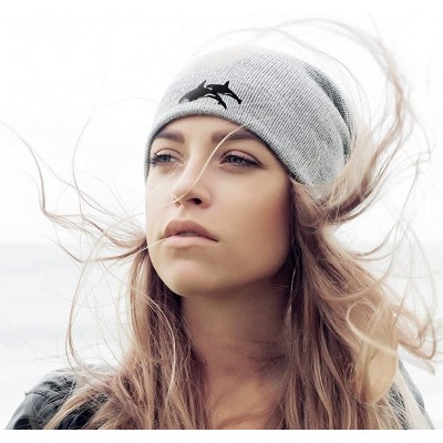 Skullies & Beanies Custom Slouchy Beanie Killer Whales Embroidery Skull Cap Hats for Men & Women - Red - CB18A58TISW $18.38