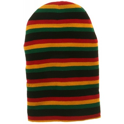 Skullies & Beanies Rasta Long Beanies-Black RGY OSFM - Black - CV111QRIUTB $6.90