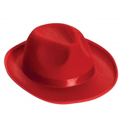 Fedoras Men's Deluxe Adult Fedora Hat - Red - CO118N75Z9P $20.95
