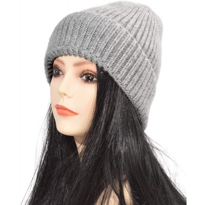 Skullies & Beanies Cashmere Slouchy Beanie Winter Warm Knit Hat for Women Men Cashmere Wool Knit Beanie Ski Skull Stocking Ca...