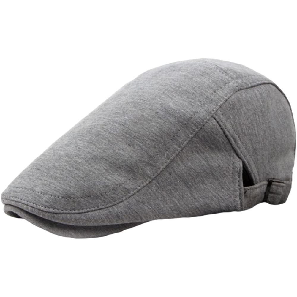 Newsboy Caps Men's Solid Cotton Flat Ivy Gatsby Newsboy Cap Hat - Light Grey - CO12LWGG30X $11.67