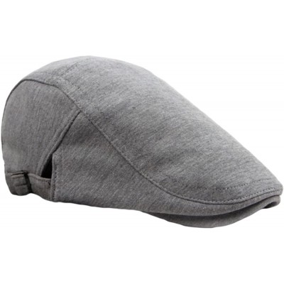 Newsboy Caps Men's Solid Cotton Flat Ivy Gatsby Newsboy Cap Hat - Light Grey - CO12LWGG30X $11.67