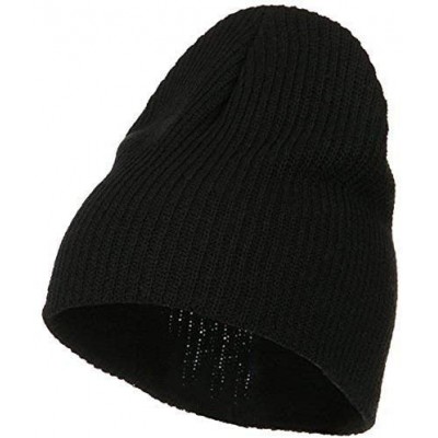 Skullies & Beanies Eco Cotton Ribbed XL Classic Beanie - Black - CF115EH78T7 $24.02