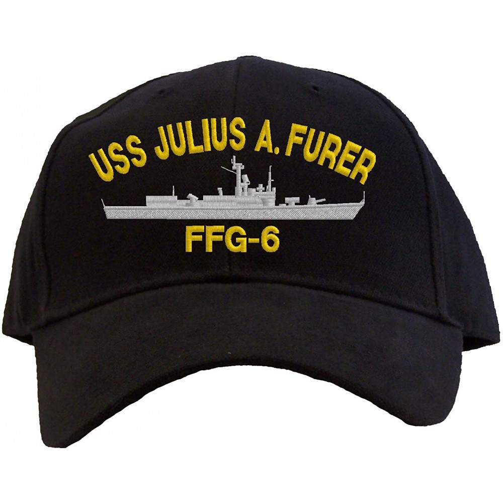 Baseball Caps USS Julius A. Furer FFG-6 Embroidered Pro Sport Baseball Cap - Black - CX185UAW28U $14.96