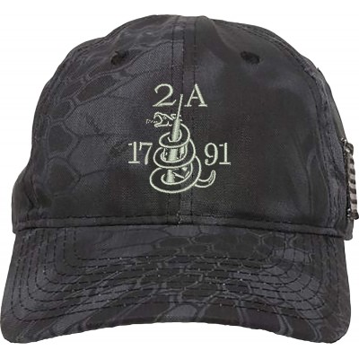 Baseball Caps Gun Snake 2A 1791 AR15 Guns Right Freedom Embroidered One Size Fits All Structured Hats - Tac Black/Silver - CW...