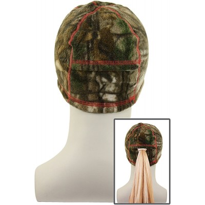 Skullies & Beanies Ladies Camo Beanie with Ponytail Hole - Realtree Xtra/Melon Fleece - CE18CTO47NH $9.79