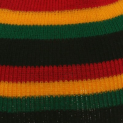 Skullies & Beanies Rasta Long Beanies-Black RGY OSFM - Black - CV111QRIUTB $6.90