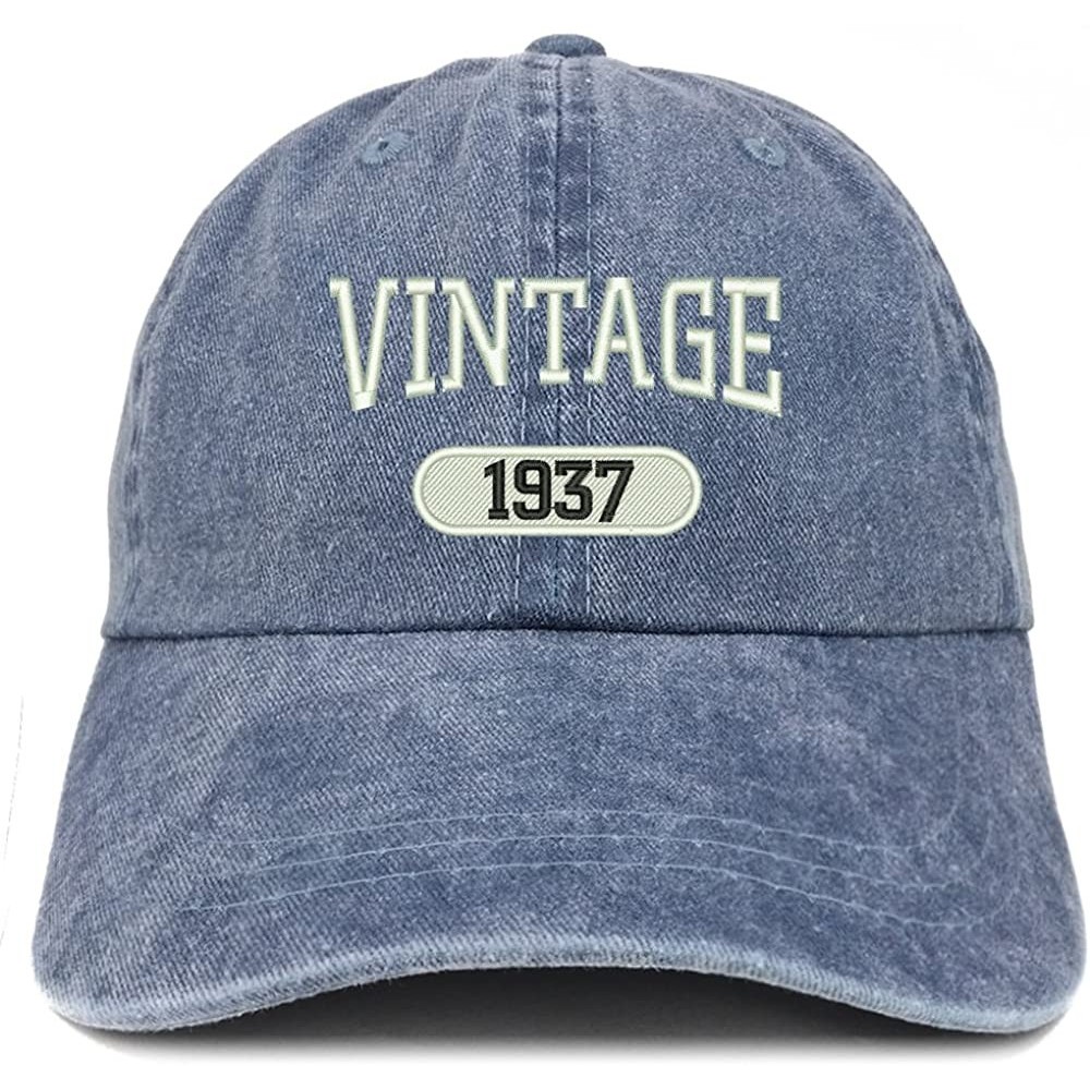 Baseball Caps Vintage 1938 Embroidered 82nd Birthday Soft Crown Washed Cotton Cap - Navy - CJ12JO1I531 $13.87