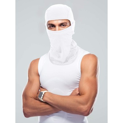 Balaclavas 3 Pieces Summer Balaclava Sun Protection Face Mask Breathable Long Neck Cover for Men Usage - White - C6199QL9U30 ...