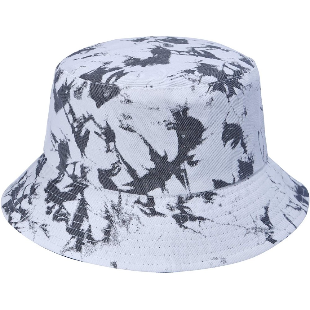 Bucket Hats Women Fashion Cotton Packable Travel Bucket Hat Sun Hat Fishmen Cap - Camo Black White - CW199E33MGZ $15.45