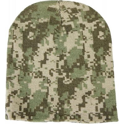 Skullies & Beanies Unisex 8" Beanie 100% Acrylic - Multiple Colors - Grey Digital Camo - CB188KN4U0O $9.64