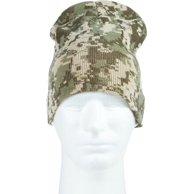 Skullies & Beanies Unisex 8" Beanie 100% Acrylic - Multiple Colors - Grey Digital Camo - CB188KN4U0O $9.64