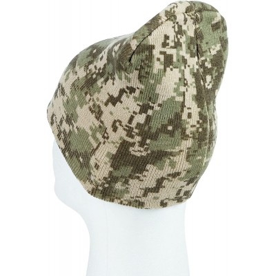 Skullies & Beanies Unisex 8" Beanie 100% Acrylic - Multiple Colors - Grey Digital Camo - CB188KN4U0O $9.64