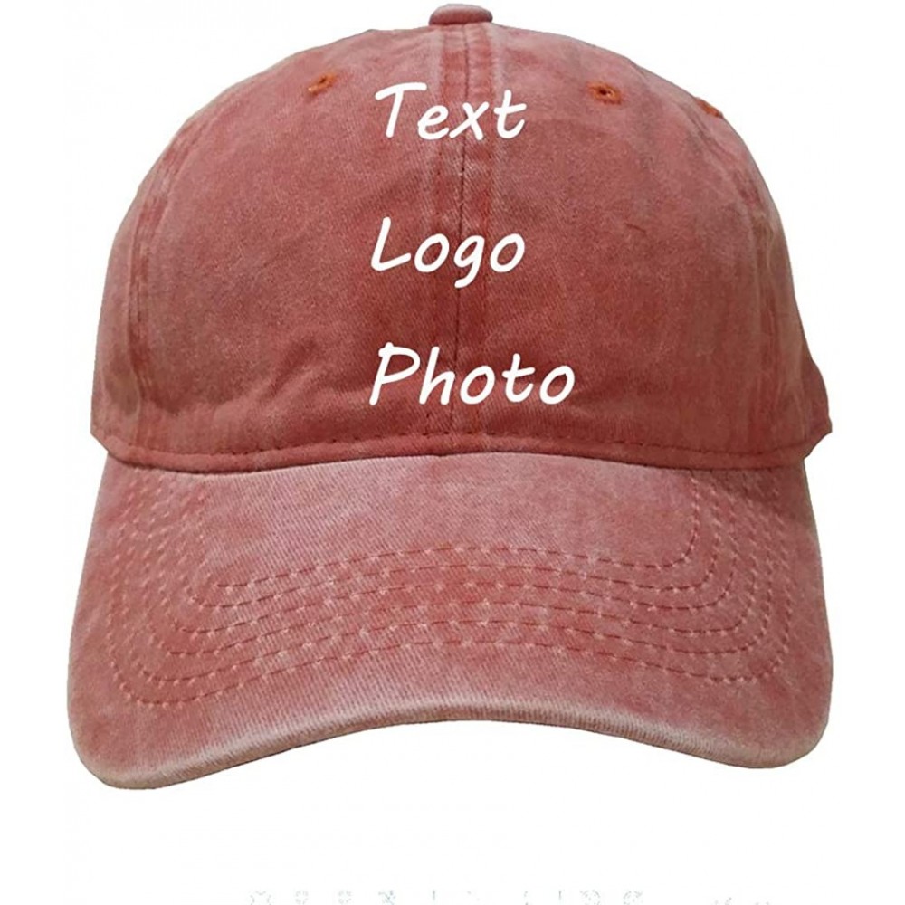 Baseball Caps Custom Cowboy Hat DIY Baseball Cap Outdoor Visor Hat Trucker Hat Personalized Gift/Black - Light Coral - CR18G4...
