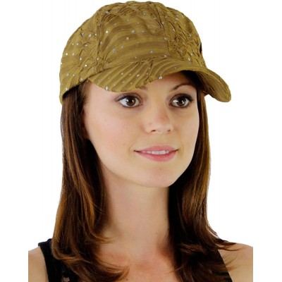 Baseball Caps Glitzy Game Sequin Trim Baseball Cap - Beige - C511U4D6DHJ $8.03