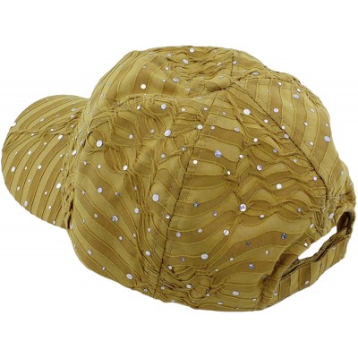 Baseball Caps Glitzy Game Sequin Trim Baseball Cap - Beige - C511U4D6DHJ $8.03