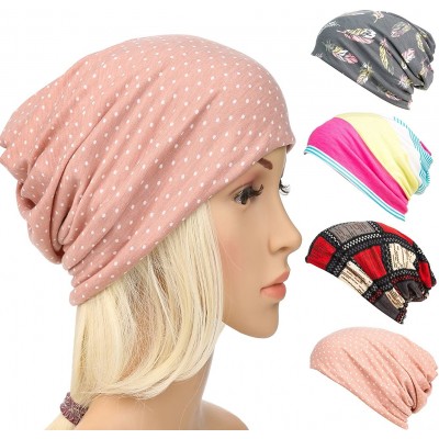 Skullies & Beanies Print Flower Cap Cancer Hats Beanie Stretch Casual Turbans for Women - A-pink - C0180DLLQ7Q $8.13