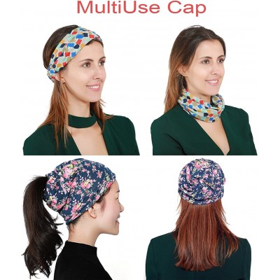 Skullies & Beanies Print Flower Cap Cancer Hats Beanie Stretch Casual Turbans for Women - A-pink - C0180DLLQ7Q $8.13