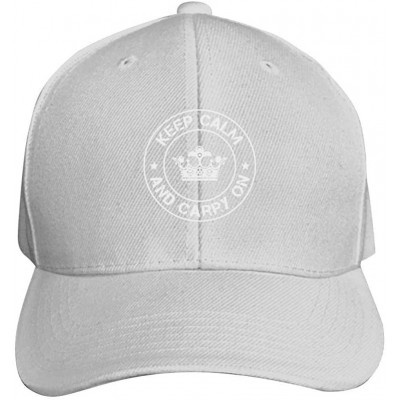 Baseball Caps Unisex Baseball Cap Keep Calm and Carry On Trucker Cap Relaxed Fit with Adjustable Strap Dad Hat - White - CS18...
