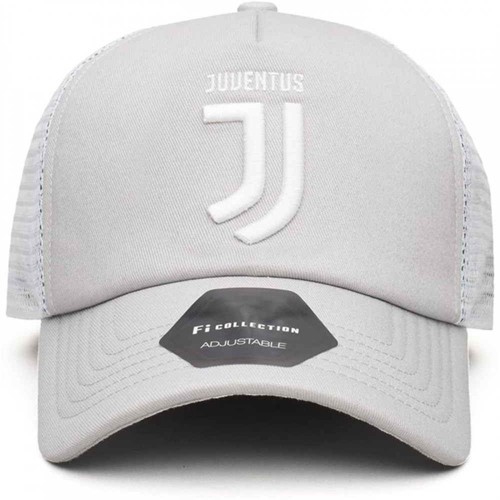 Baseball Caps Compatible with Juventus Officially Licensed Throwback Grey Trucker Hat - CR18GZAYW2N $22.14