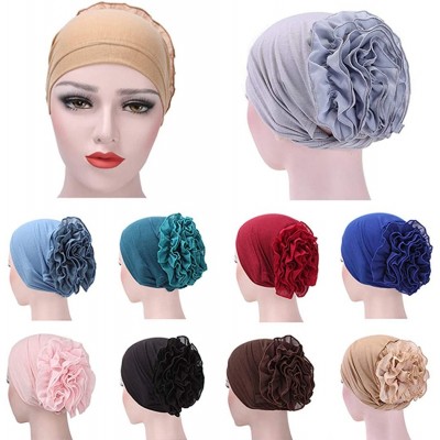 Skullies & Beanies Women Flower Elastic Turban Beanie Wrap Chemo Cap Hat - 1 - C418DH6WL8X $21.13