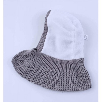 Skullies & Beanies Toddler Baby Fleece Lined Winter Hat Knit Windproof Hood Sarf Beanie - Grey - CI18Z34G039 $12.31