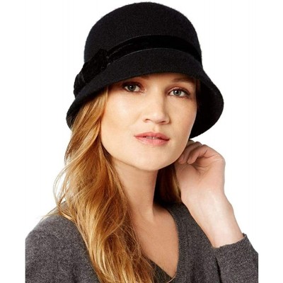 Bucket Hats Melton Cloche Black ONE SIZE - C518I8TLHLX $14.83