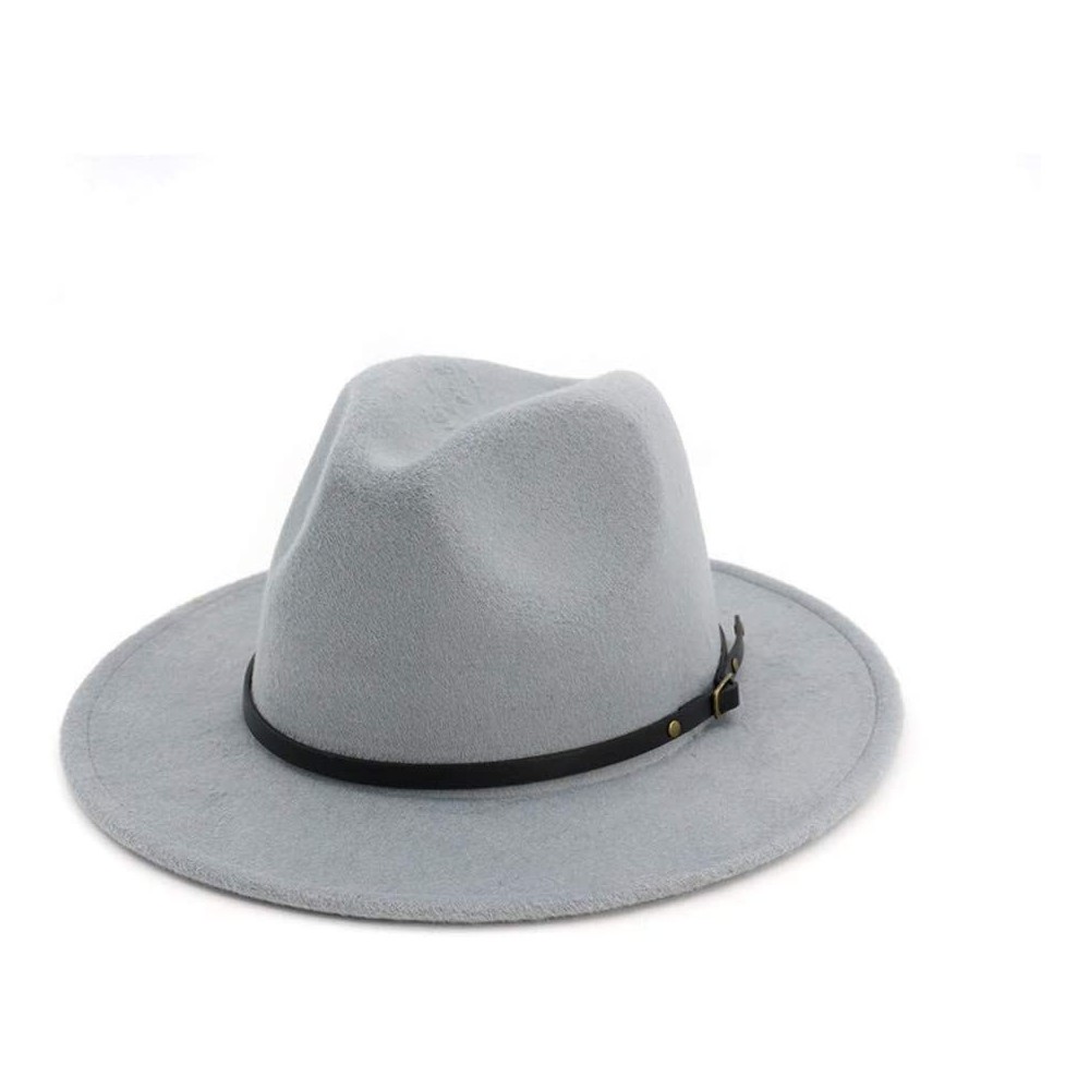 Fedoras Women's Wool Felt Outback Hat Panama Hat Wide Brim Women Belt Buckle Fedora Hat - H - C218NS2TRUN $11.22