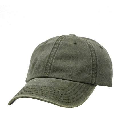 Baseball Caps Vintage Year Plain Washed Cotton Adjustable 6 Panel Dad Hat Baseball Cap - Dark Olive Green - CE12NYOJGO8 $10.94